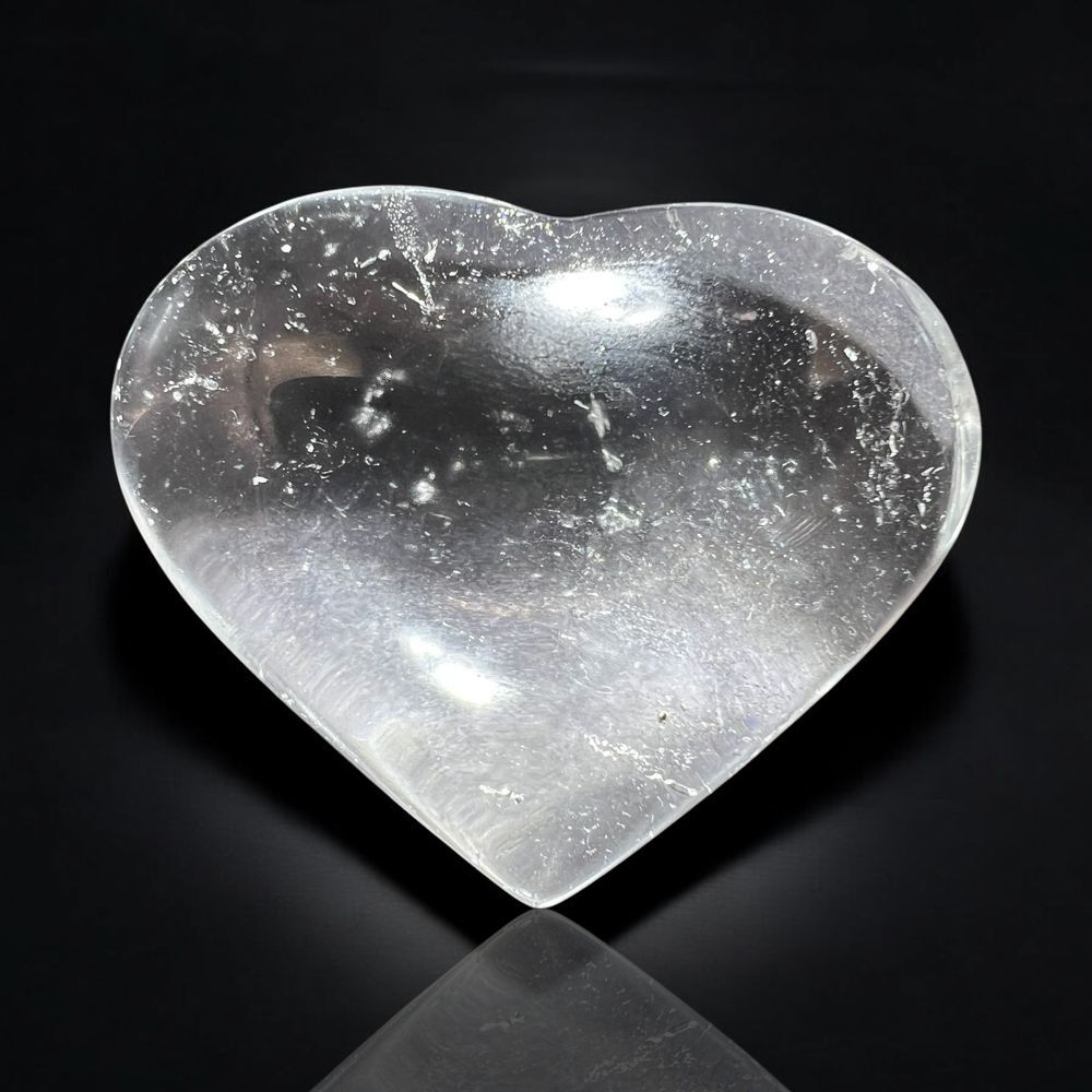 Clear Quartz Crystal Heart Carving